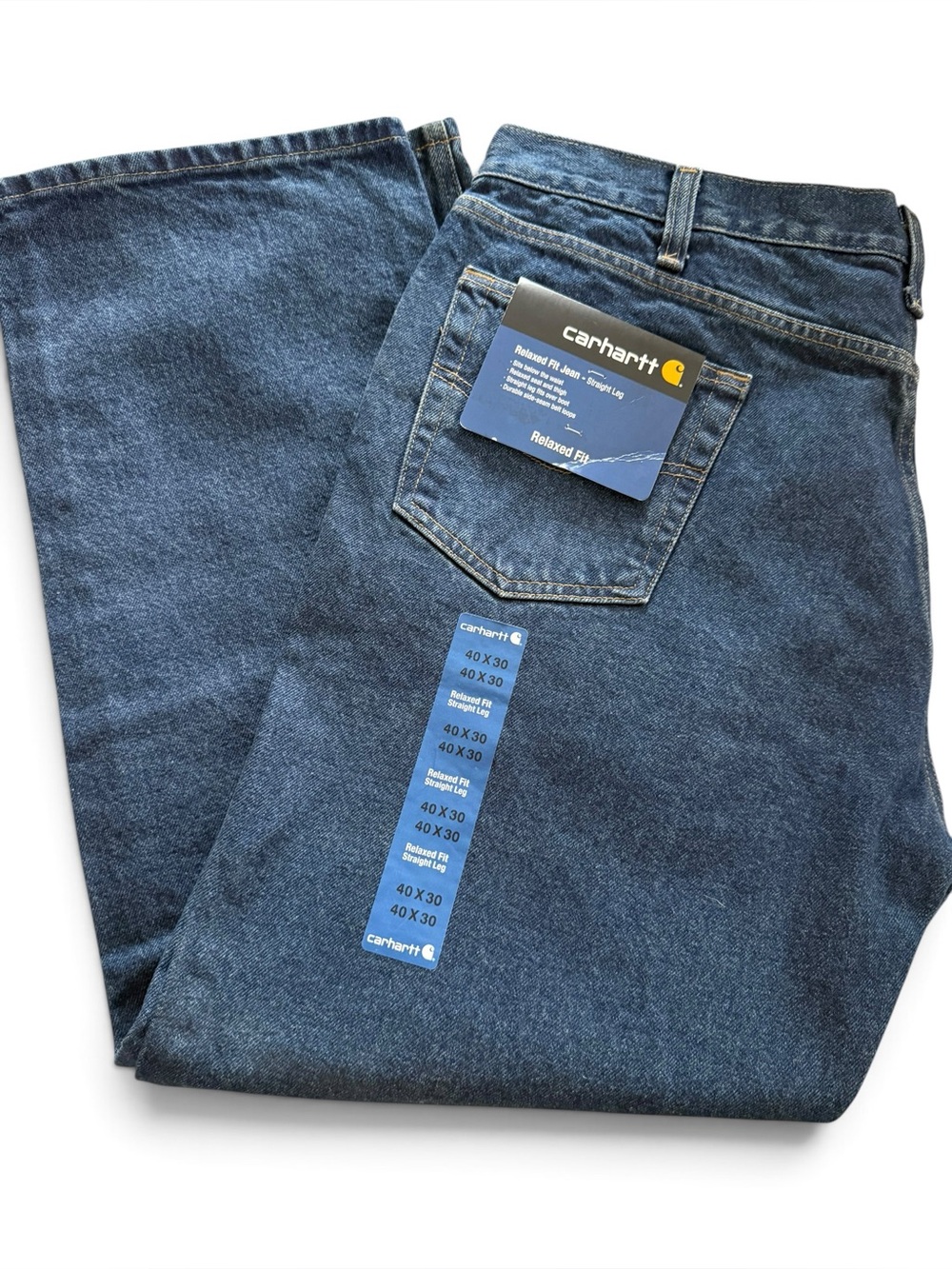 NWT Carhartt Relaxed Fit Jean Straight Leg 40X30